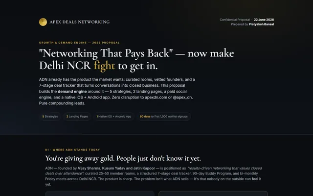 Home page of the ADN growth proposal